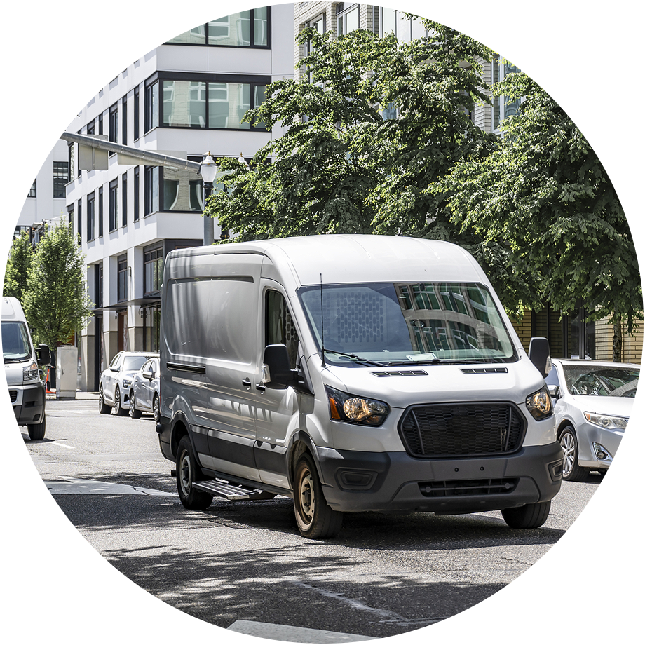 Delivery van in the city