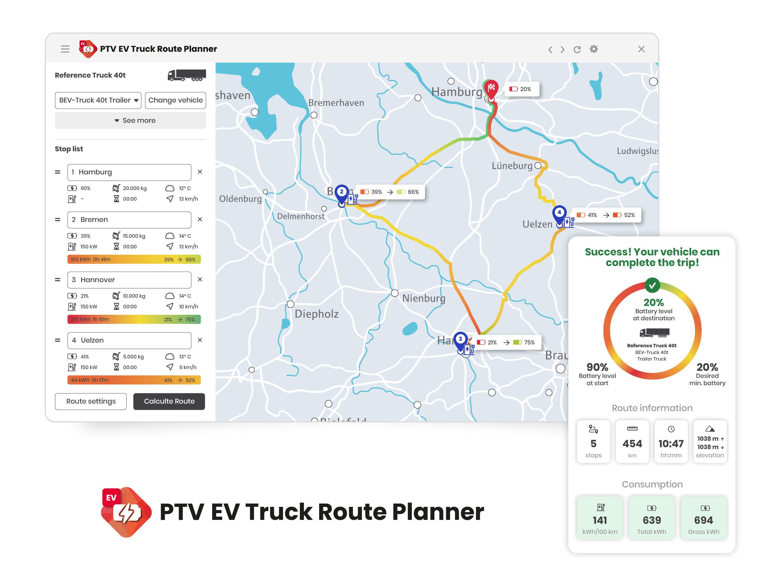 PTV EV Truck Route Planner