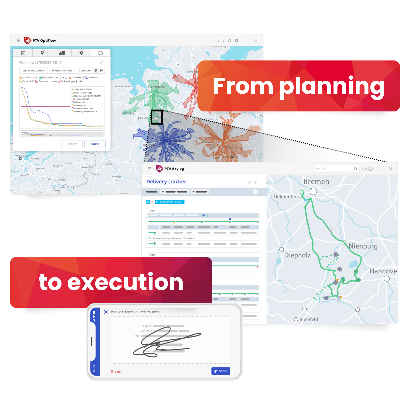 Routing, optimisation and delivery management software