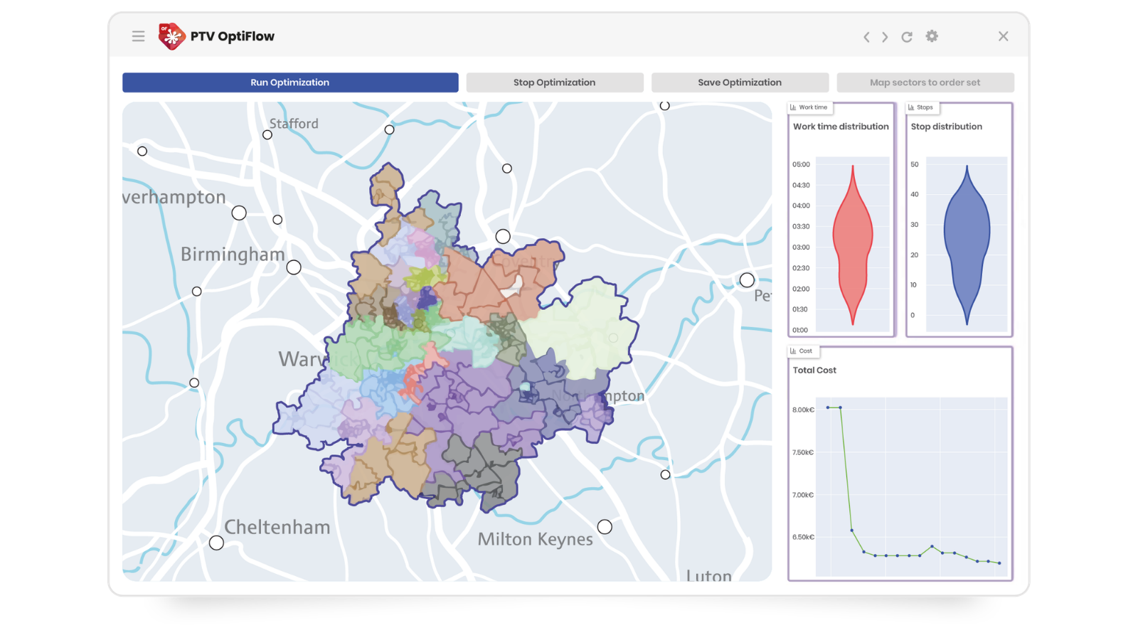 PTV OptiFlow | Terretory planning with smart sectorization