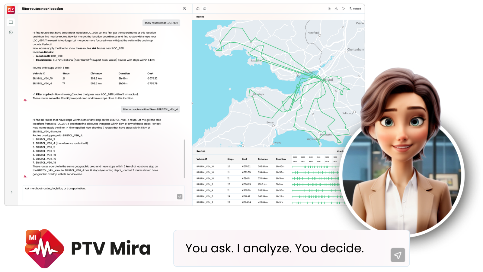 PTV Mira, your interactive logistics intelligence agent