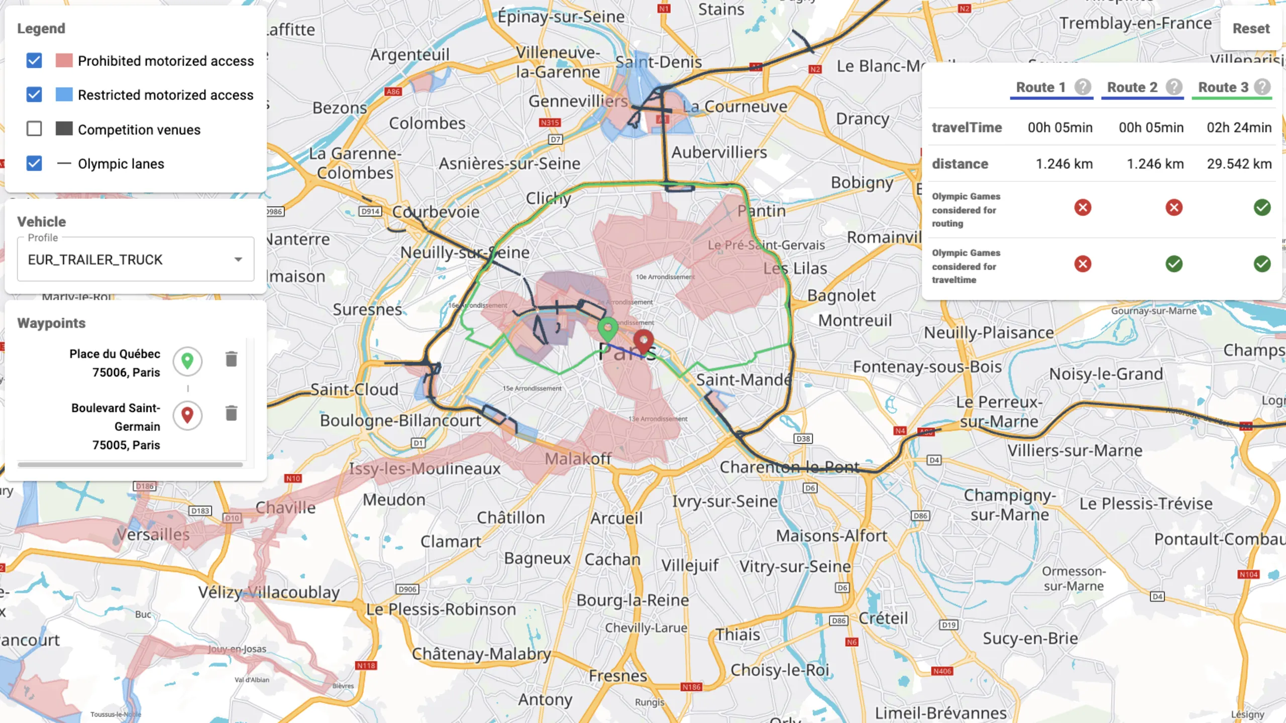 PTV Logistics free 2024 Olympic Games route simulator