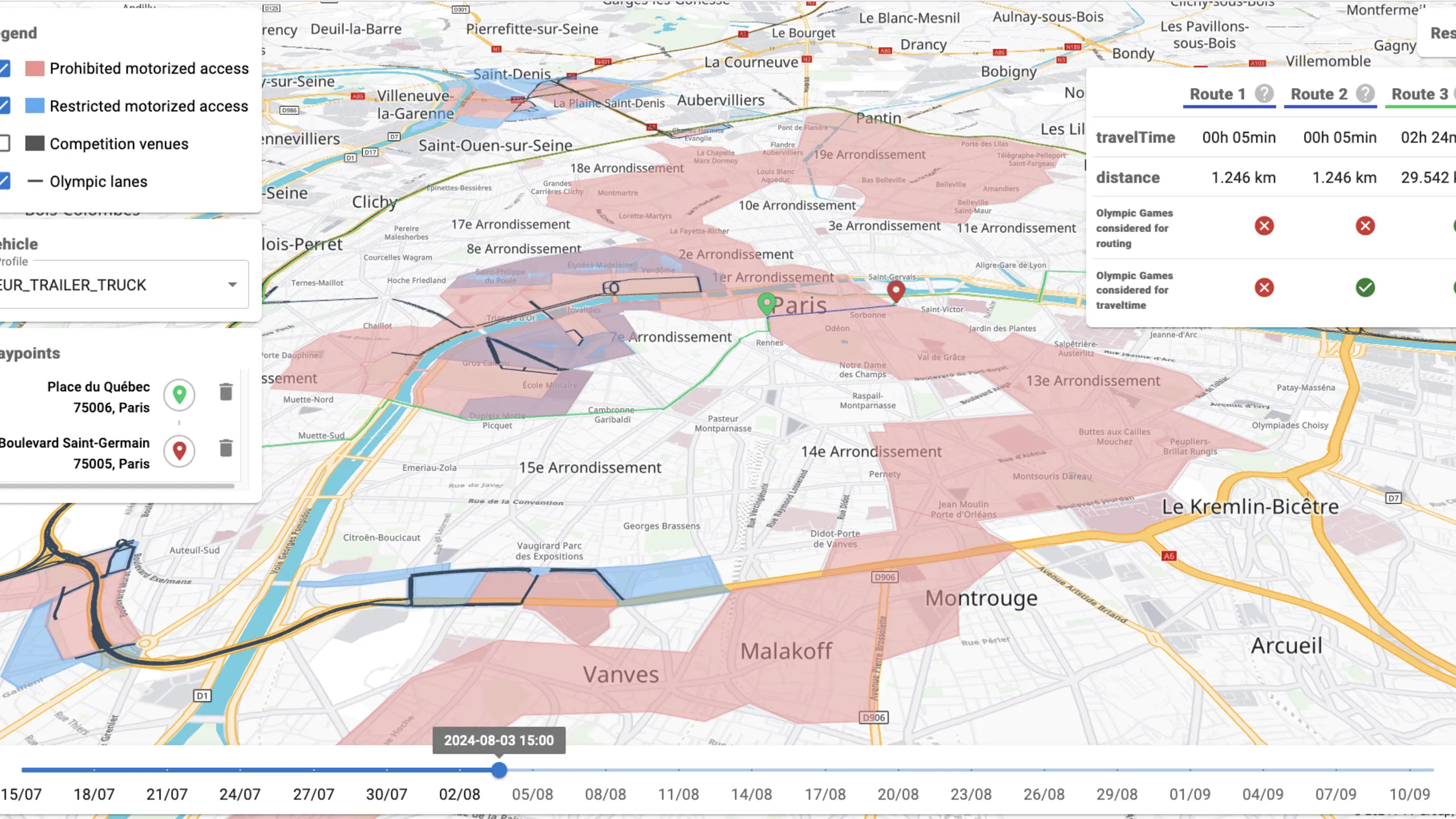 PTV Logistics free 2024 Olympic Games route simulator