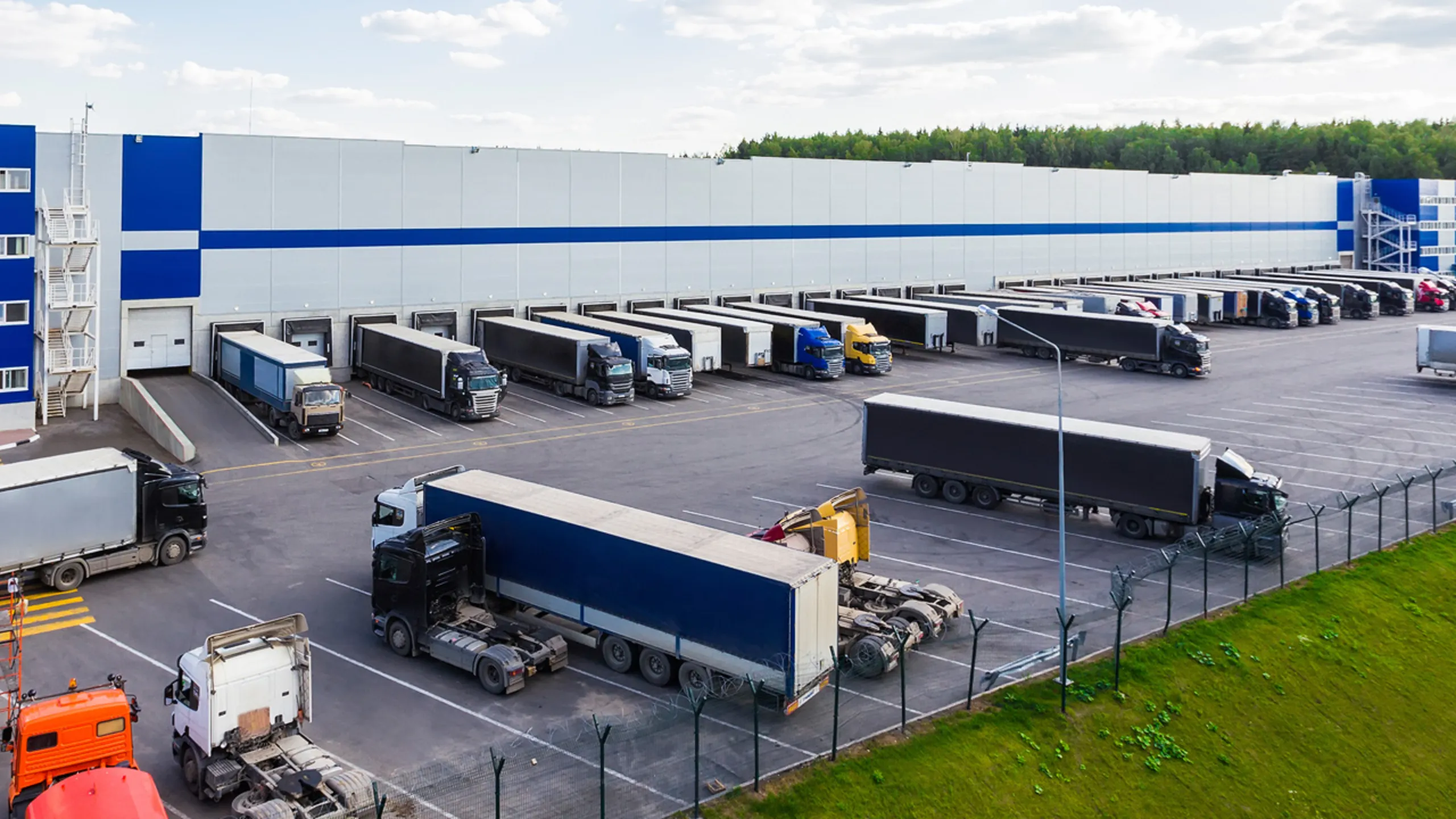 Trucks at depot