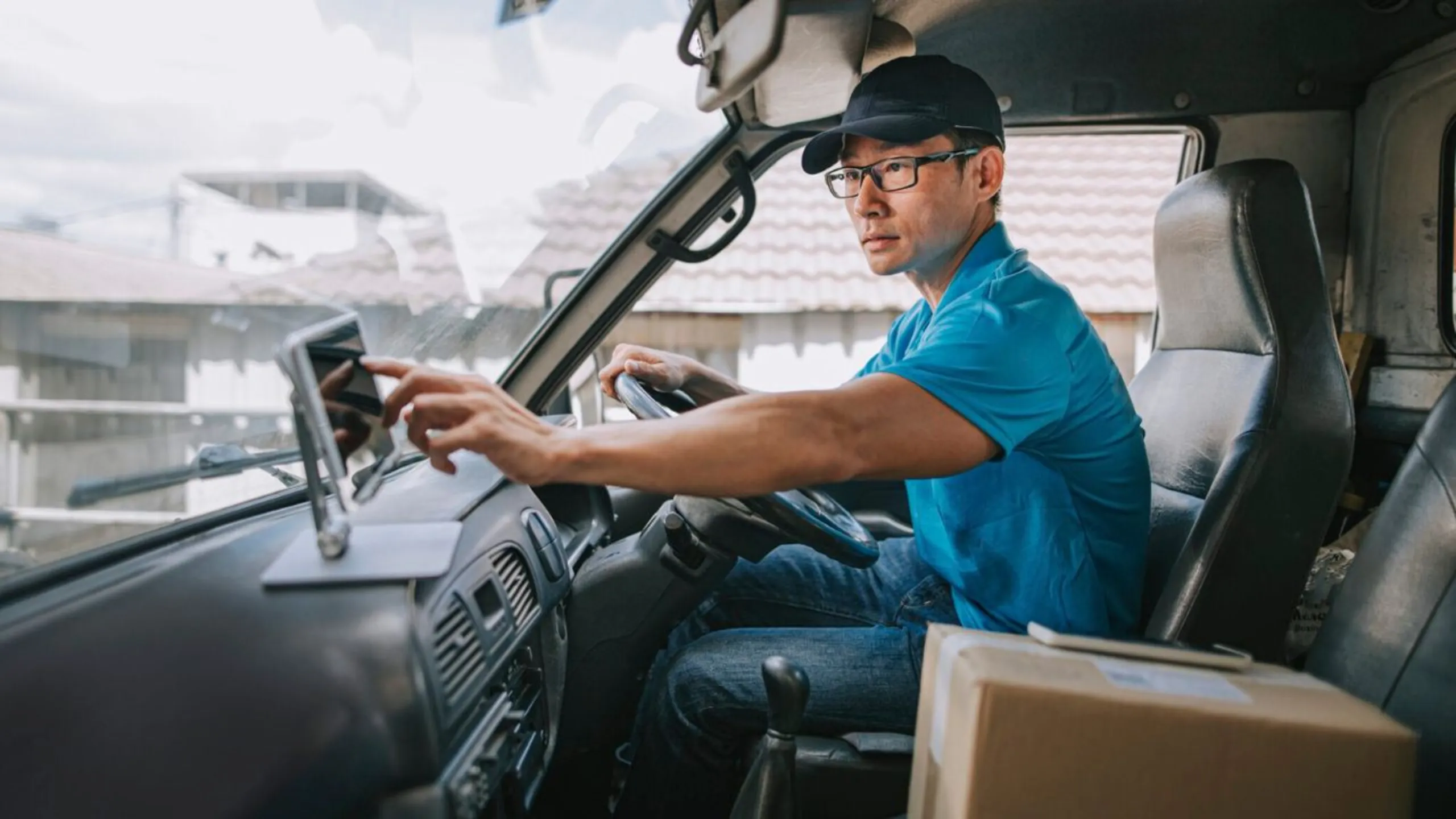 Navigating truck driver