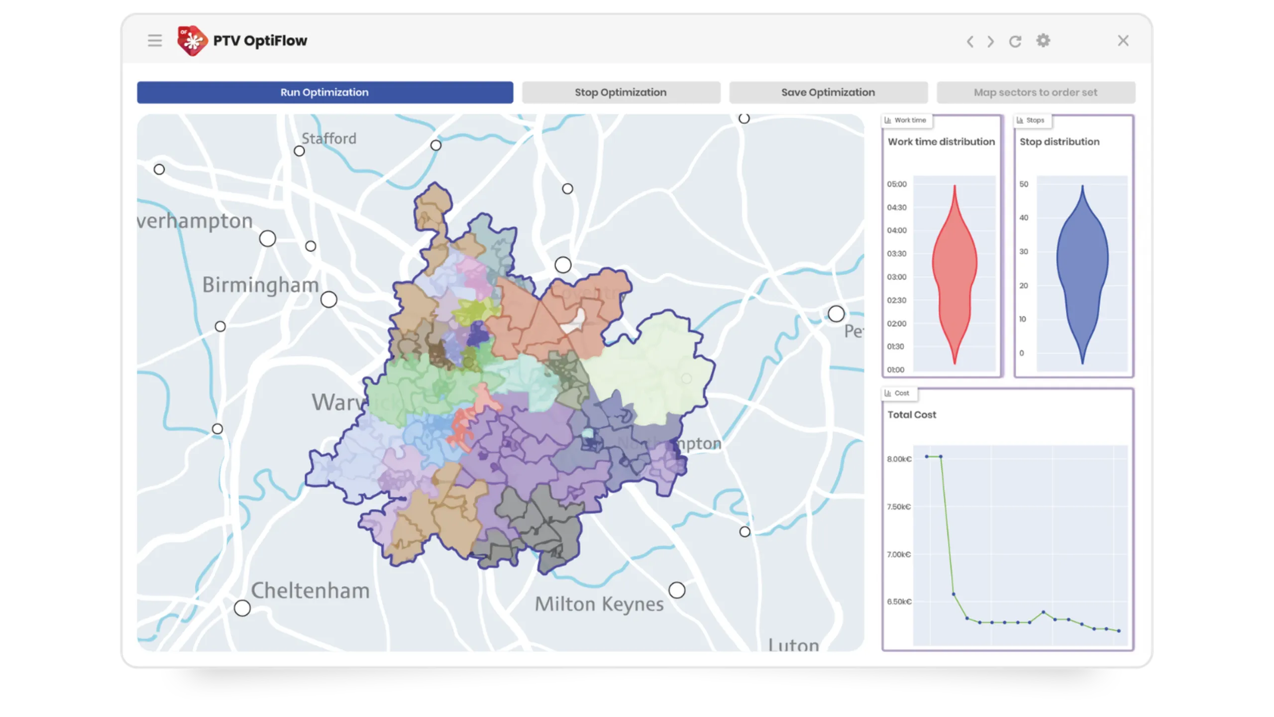 PTV OptiFlow | Terretory planning with smart sectorization