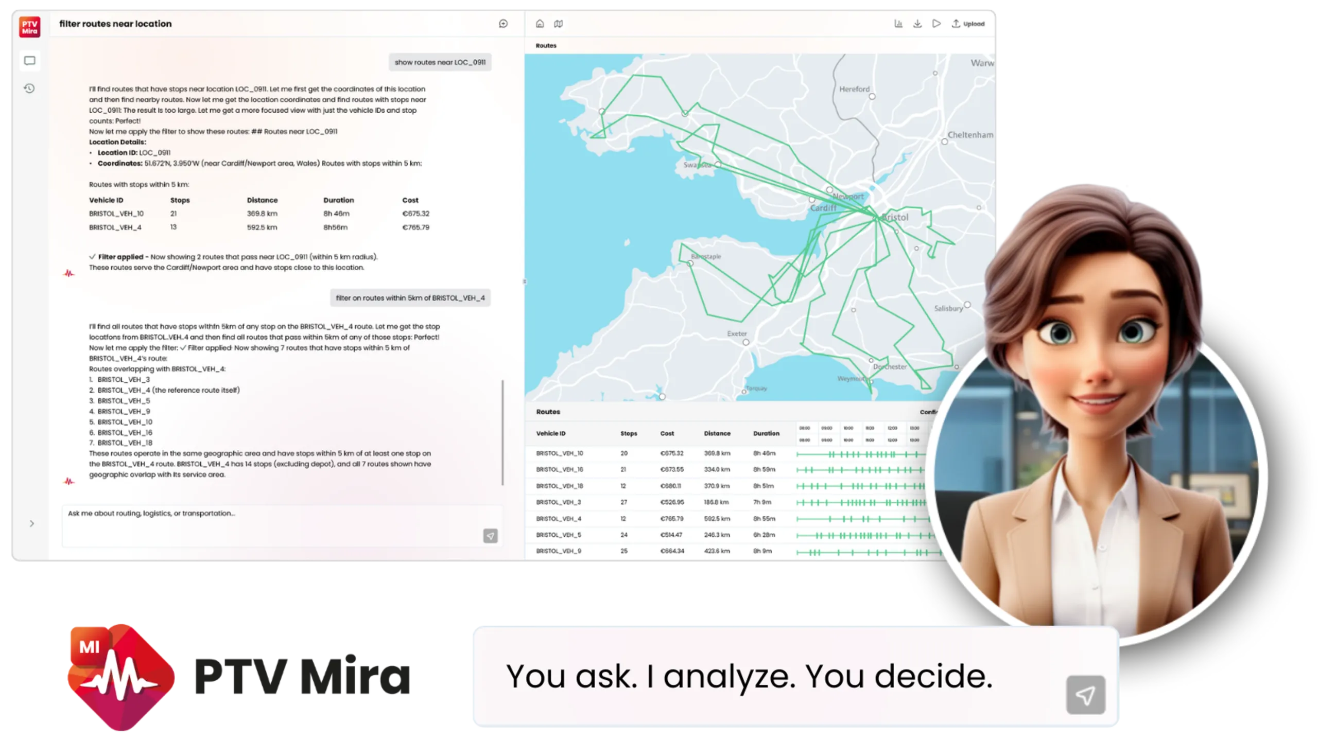 PTV Mira, your interactive logistics intelligence agent