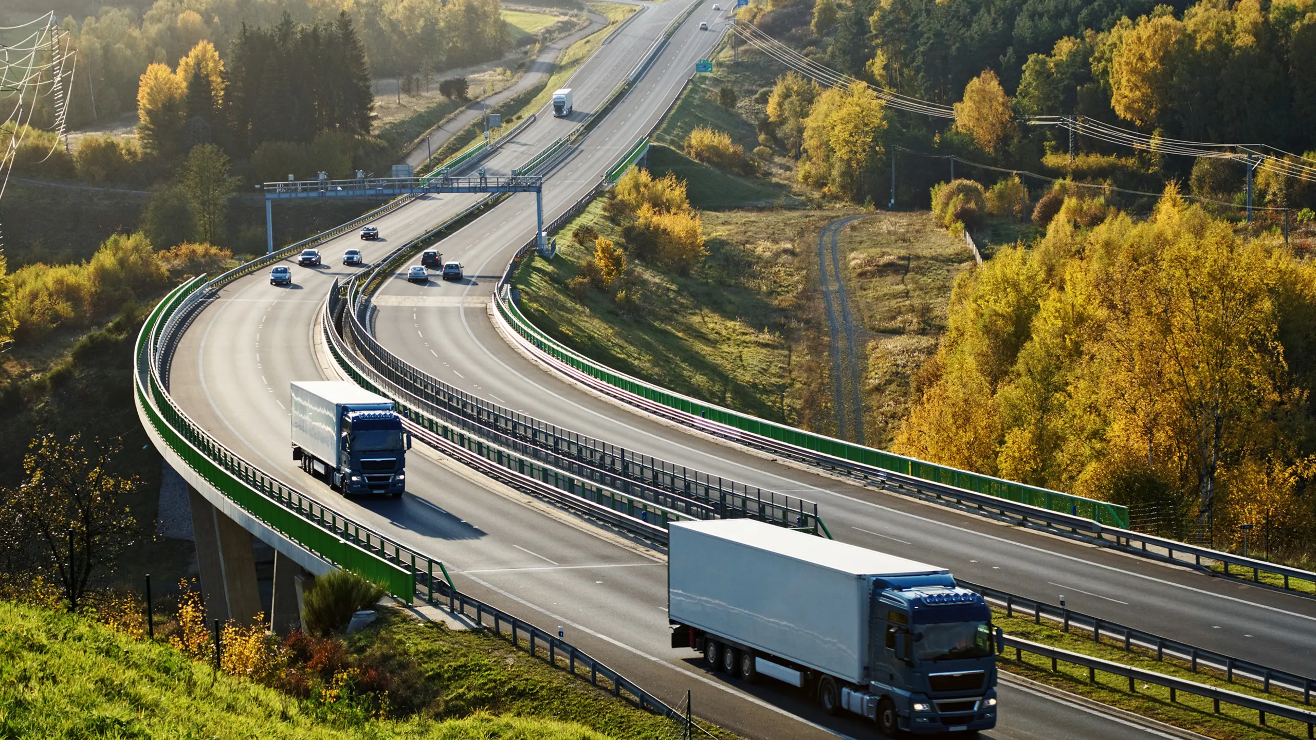 Trucks on highway
