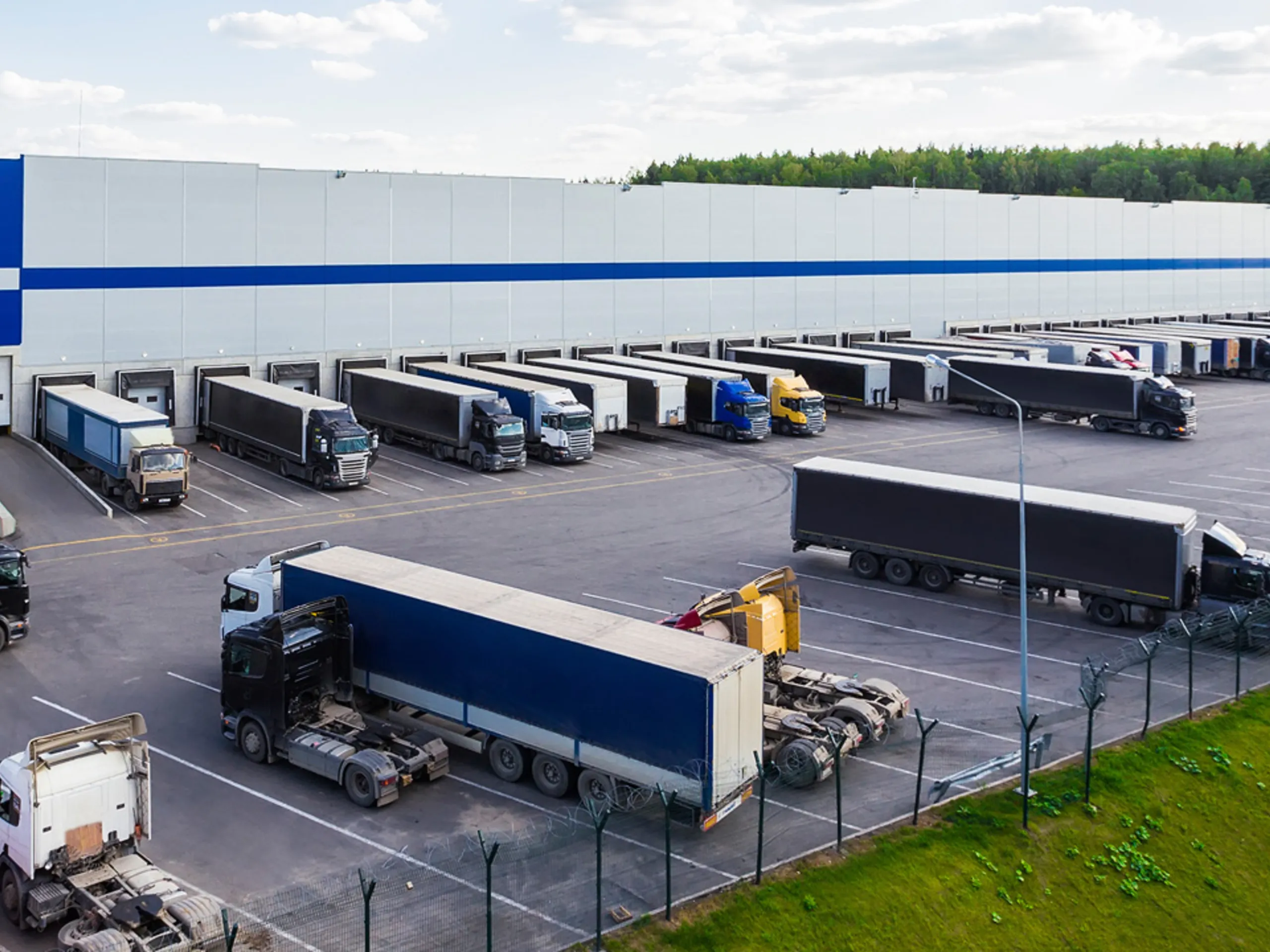 Trucks at depot