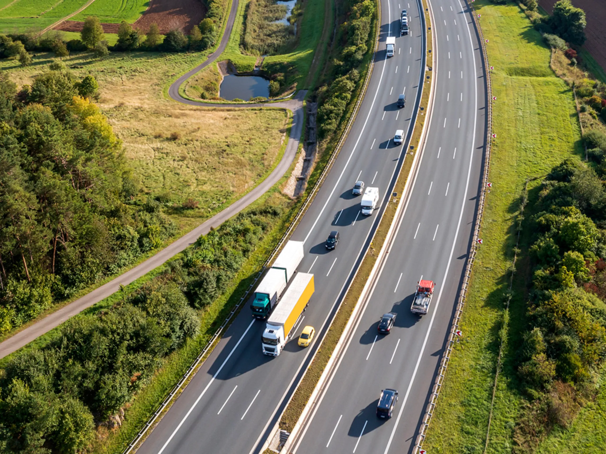 Trucks driving on highway