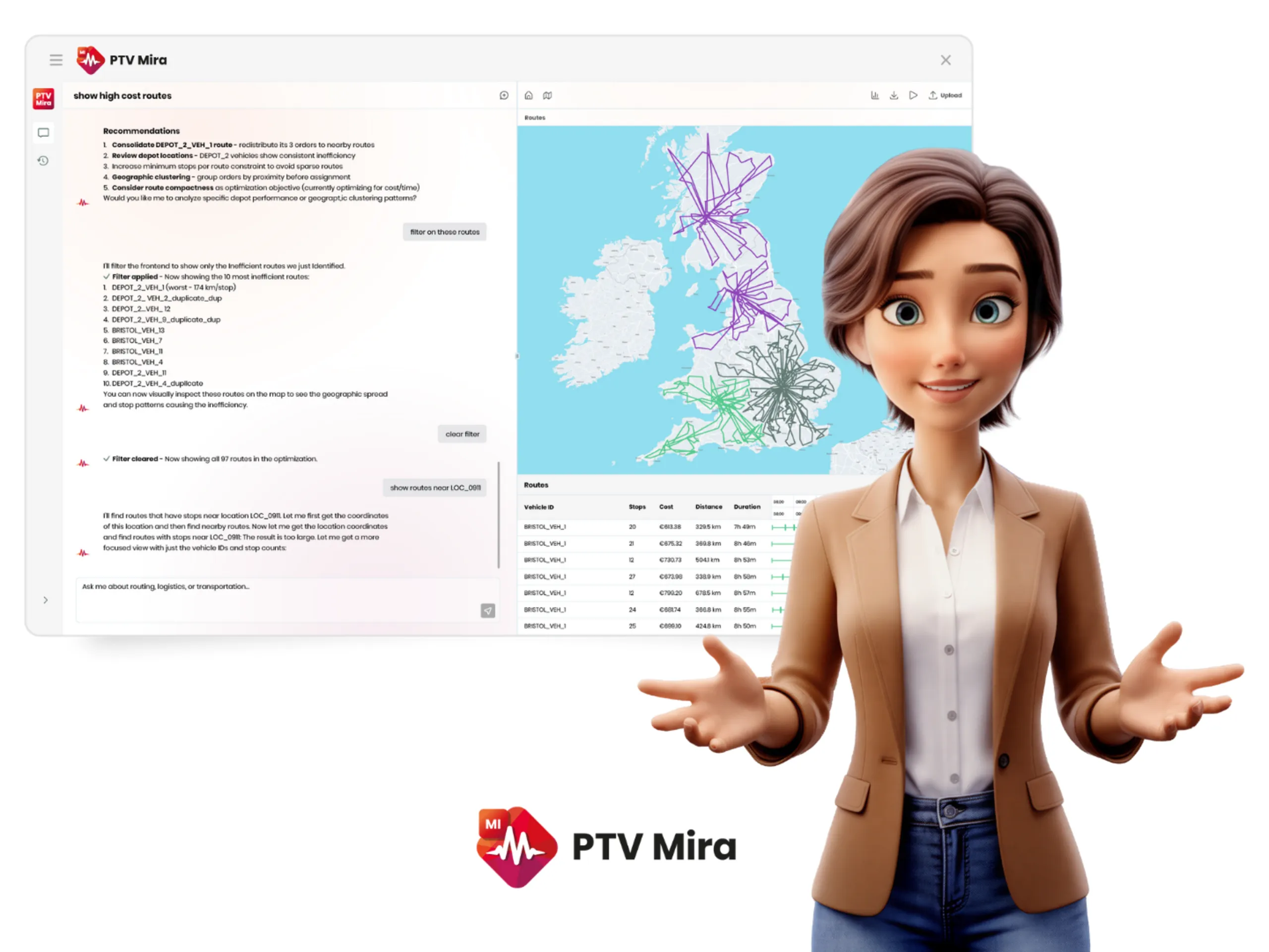 PTV Mira, your interactive logistics intelligence agent