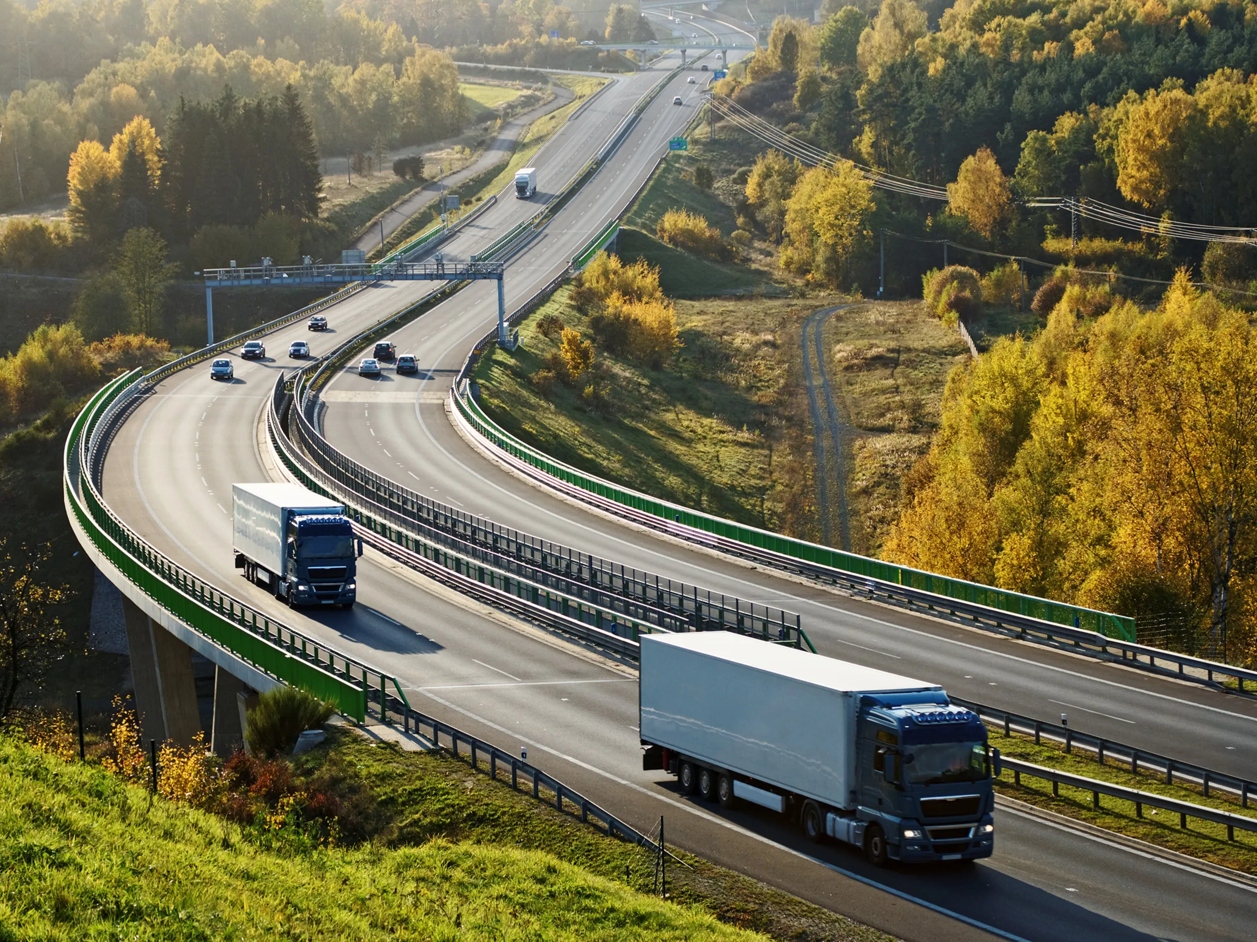Trucks on highway
